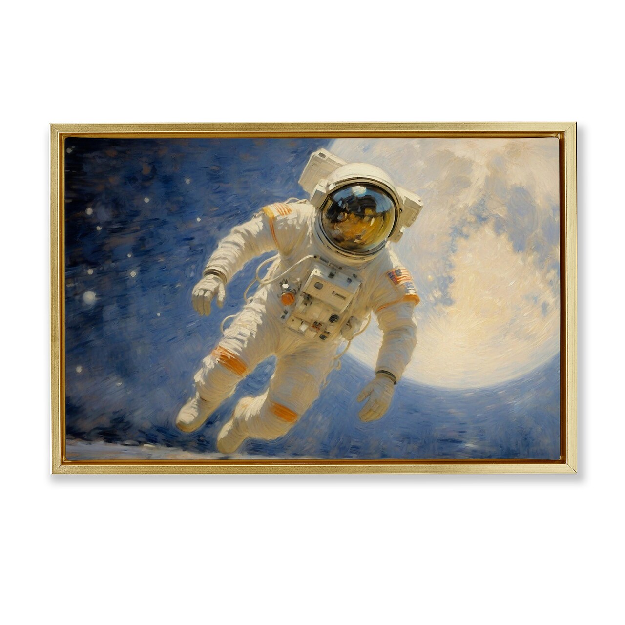 Stupell Industries Astronaut in Vast Galaxy Floating Frame, design by Angie Hawke